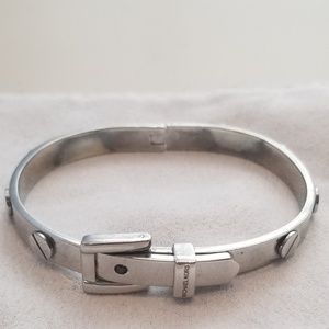 Michael Kors Silver Rivet Bracelet With Buckle